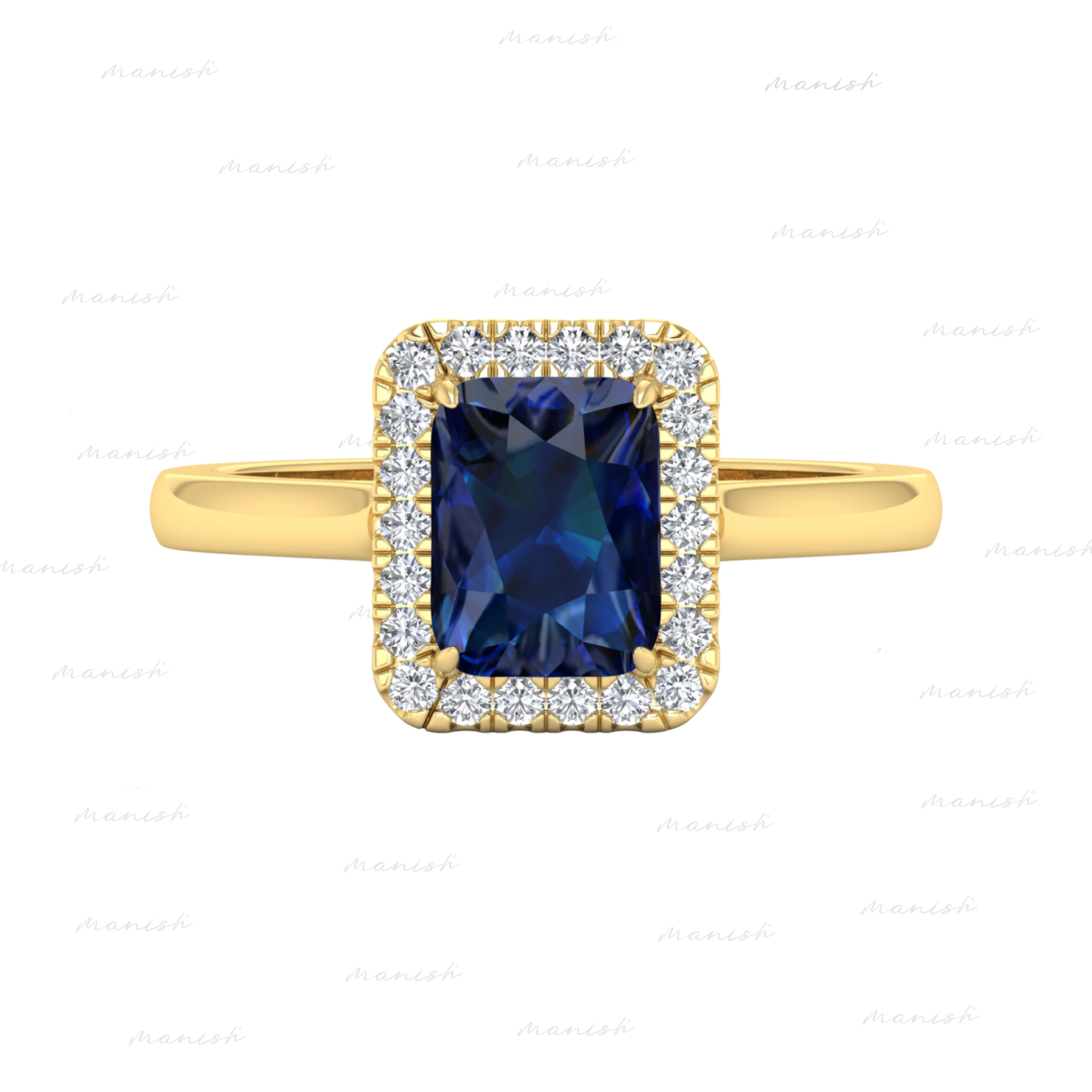 Eka Diamond and Blue Sapphire Ring